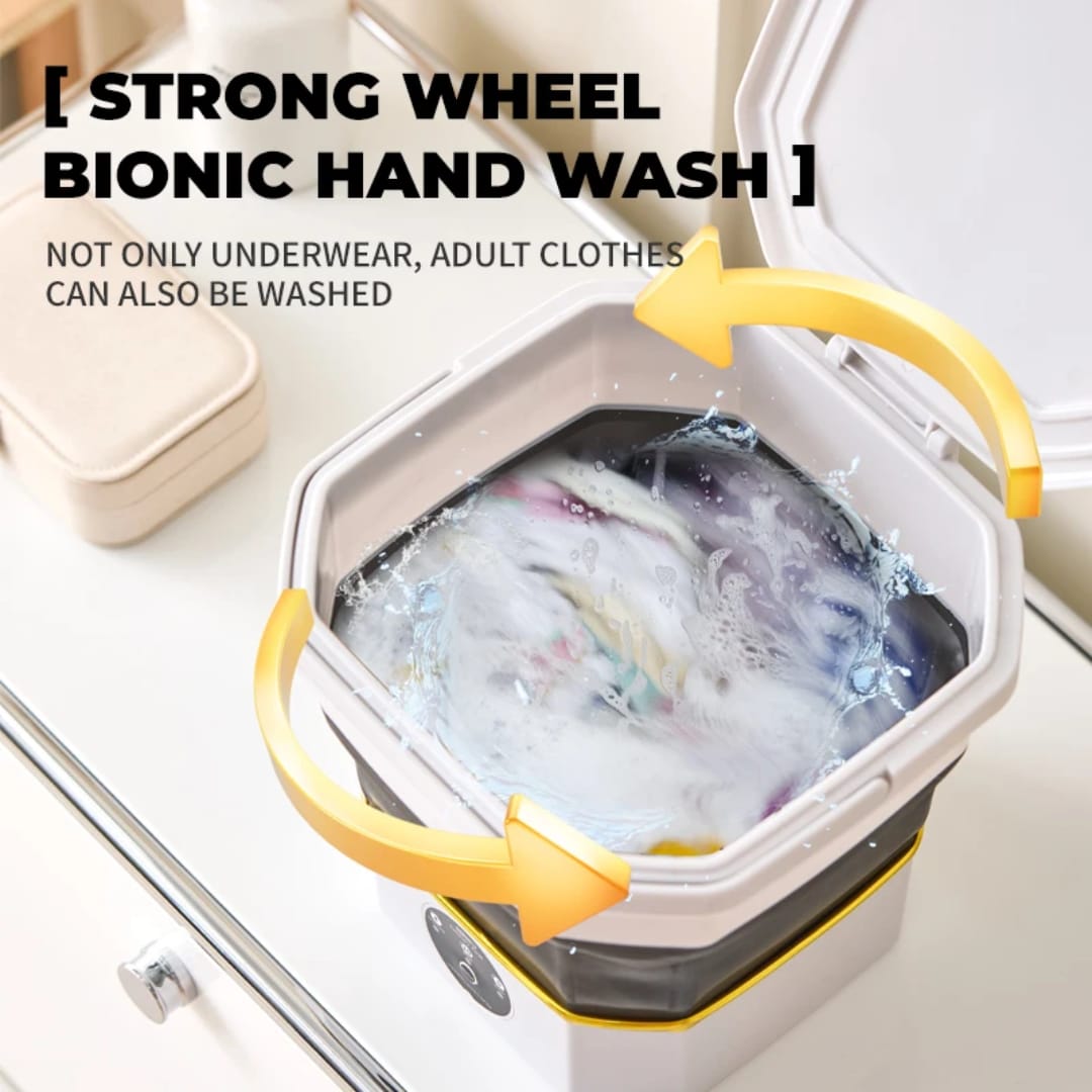 غسالة صغيرة قابلة للطي سعة 6.6 لتر بقوة 40 واط — Foldable Mini Washing Machine – 6.6 L, 40W