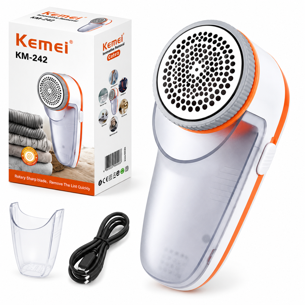 مكنة إزالة الوبر من الملابس - تشريج 3واط — Kemei KM-242 Rechargeable Lint Remover – 3W