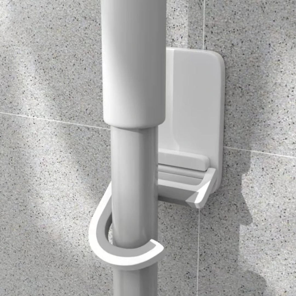 تعليقة عصاية تلزيق متعددة الاستخدام – بدون حفر — Self-Adhesive Multi-Purpose Mop Holder – No Drilling
