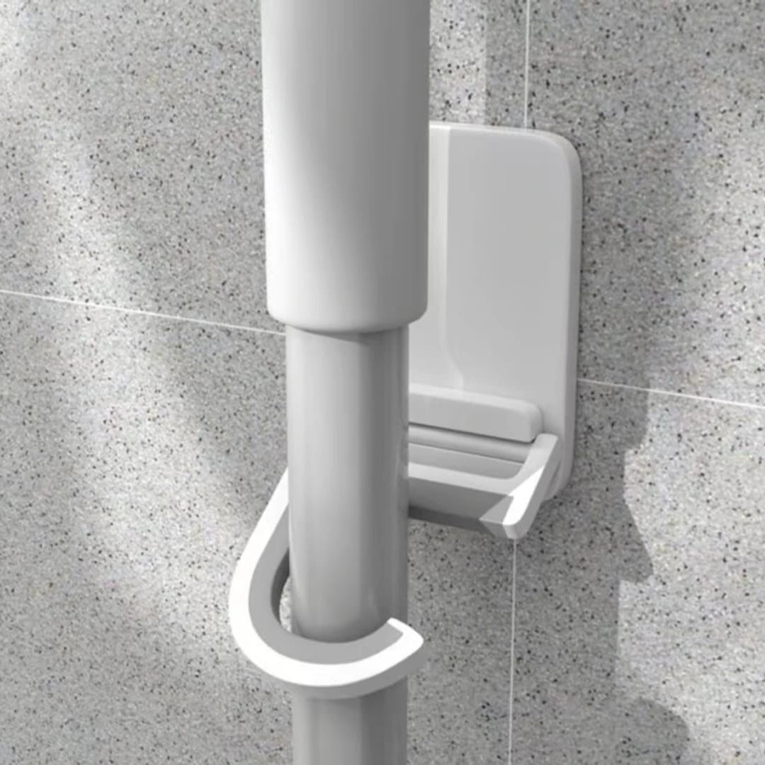 تعليقة عصاية تلزيق متعددة الاستخدام – بدون حفر — Self-Adhesive Multi-Purpose Mop Holder – No Drilling