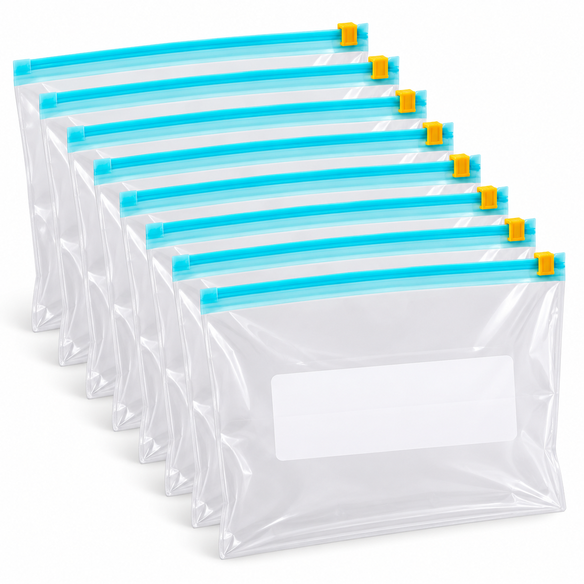 طقم أكياس نايلون بسحّاب لحفظ الطعام – 8 قطع — Zipper Food Storage Bags – 8 Pieces