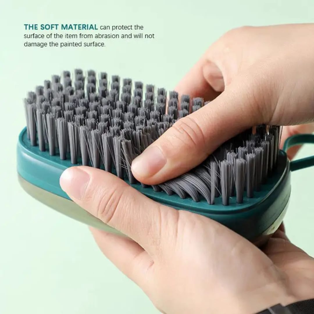 فرشاة تنظيف بخزان صابون قابل للتعبئة والضغط – سعة 150 مل — Refillable Soap Dispensing Cleaning Brush – 150 ml