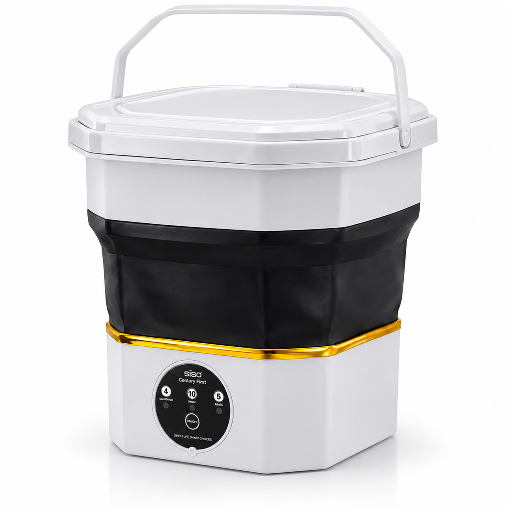غسالة صغيرة قابلة للطي سعة 6.6 لتر بقوة 40 واط — Foldable Mini Washing Machine – 6.6 L, 40W