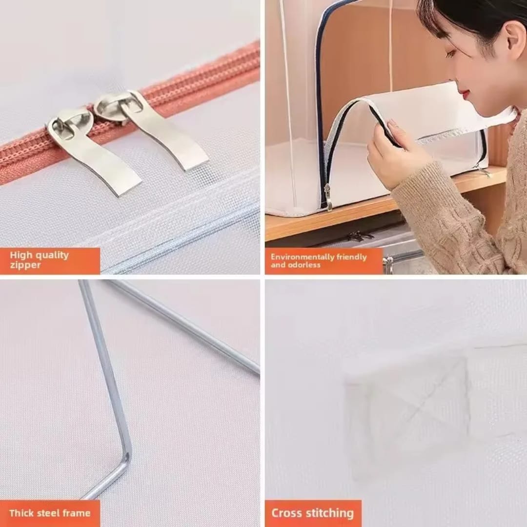 صندوق تخزين شفاف قابل للطي بفتحتين ضد الماء — Foldable Waterproof Clear Storage Box with Dual Openings