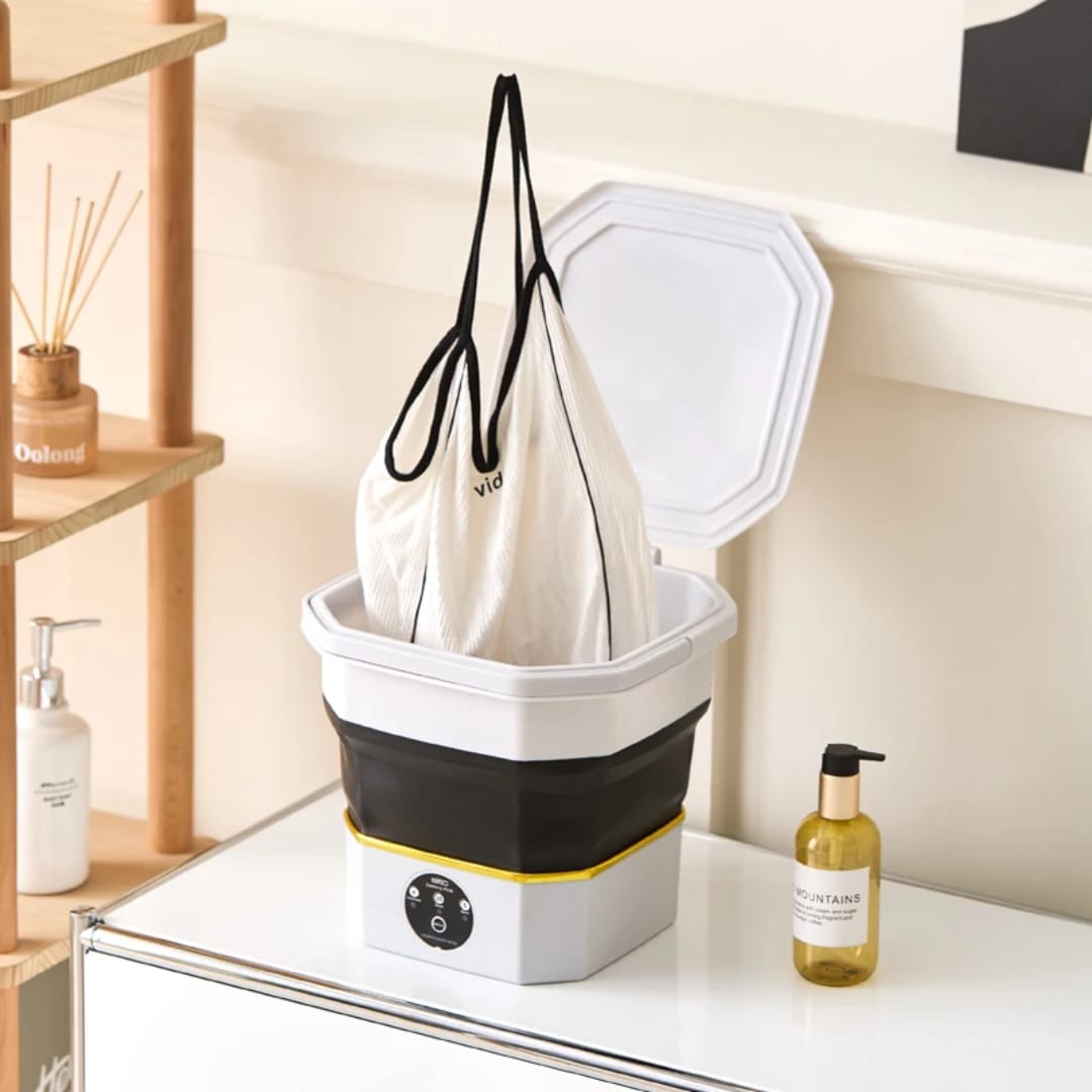 غسالة صغيرة قابلة للطي سعة 6.6 لتر بقوة 40 واط — Foldable Mini Washing Machine – 6.6 L, 40W