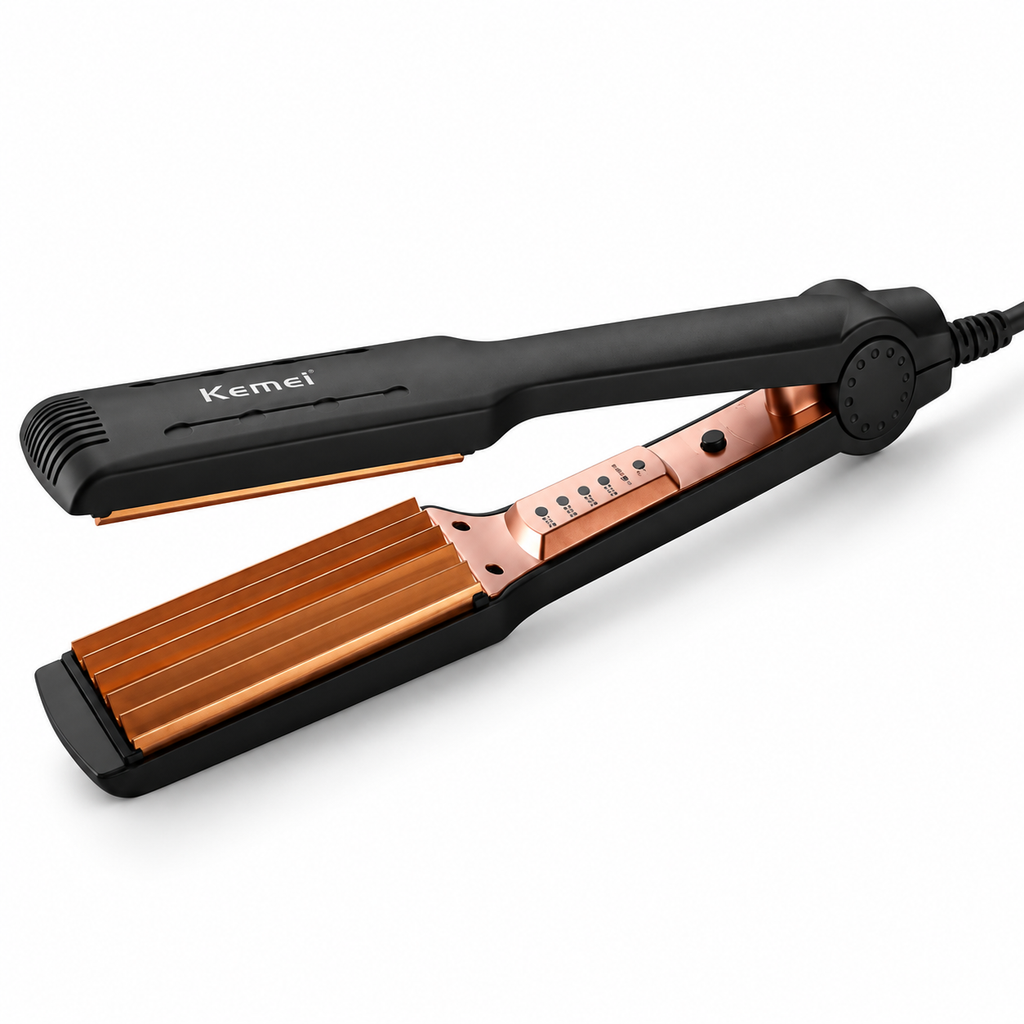 ليس عريض لتمويج الشعر بحرارة قابلة للتعديل من 160 إلى 220 درجة — Wide Adjustable-Temperature Hair Waver – 160–220°C