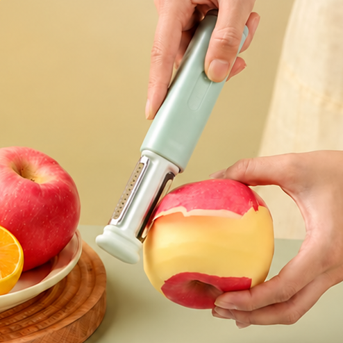 قشارة خضار وفواكه مع مسنّ سكاكين 2 في 1 – طول 20 سم — 2-in-1 Fruit and Vegetable Peeler with Knife Sharpener – 20 cm