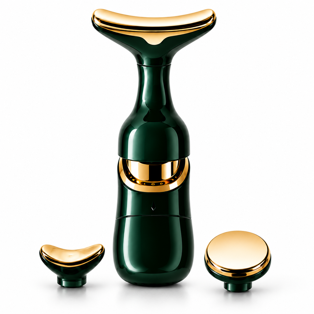 جهاز تدليك الوجه والرقبة بثلاثة رؤوس قابلة للتبديل — 3-Head Face and Neck Massager