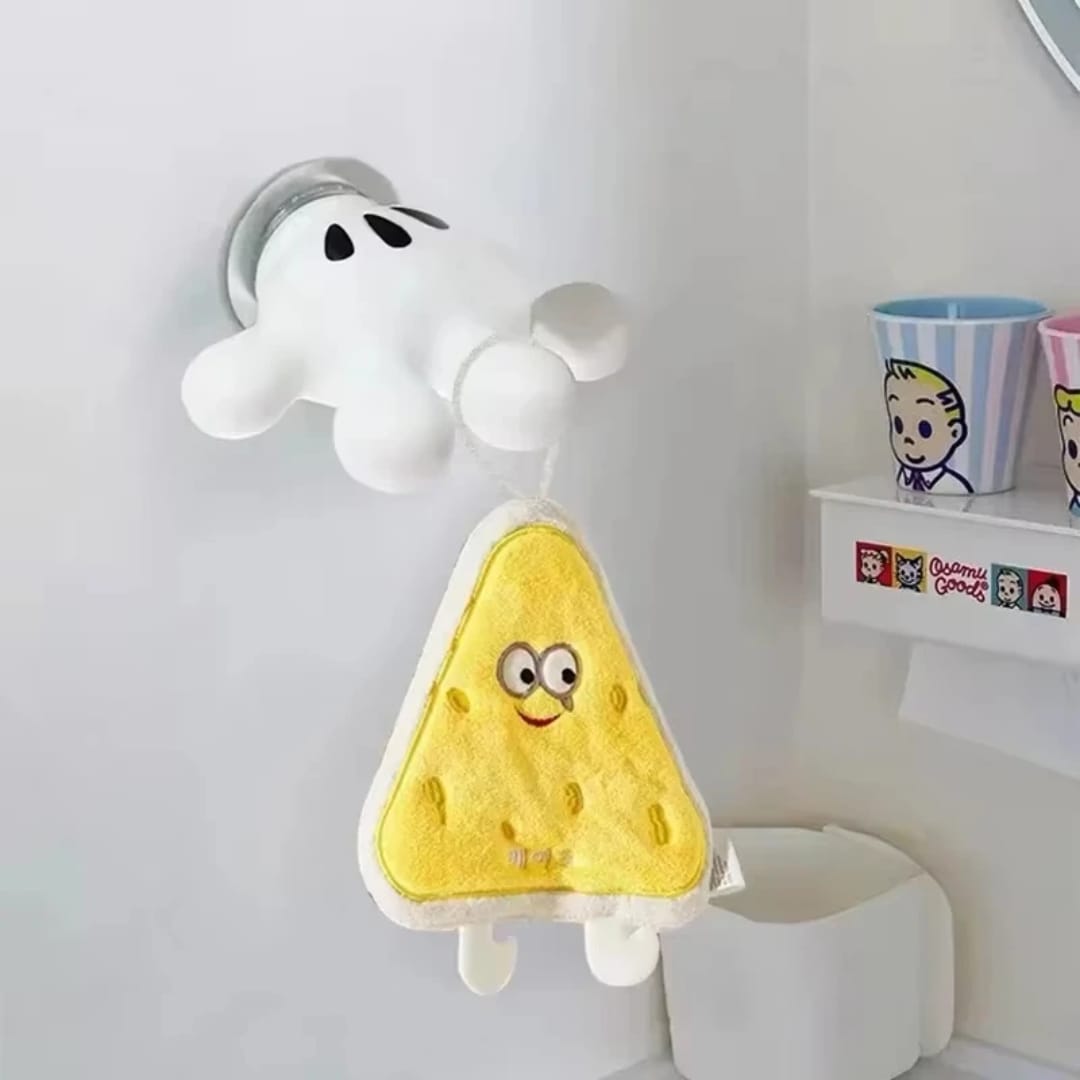 حامل فرشاة أسنان  بشكل كف – شفط بدون حفر — Hand-Shaped Suction Toothbrush Holder – No Drilling