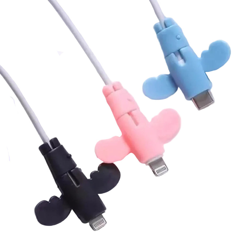 حماية راس شارج التليفون سيليكون – 5 قطع — Silicone Charging Cable Protectors – 5 Pieces