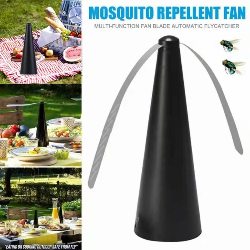 مروحة طاولة لطرد الذباب والحشرات الطائرة تعمل بالبطارية – 24 سم — Battery-Powered Fly Repellent Table Fan – 24 cm