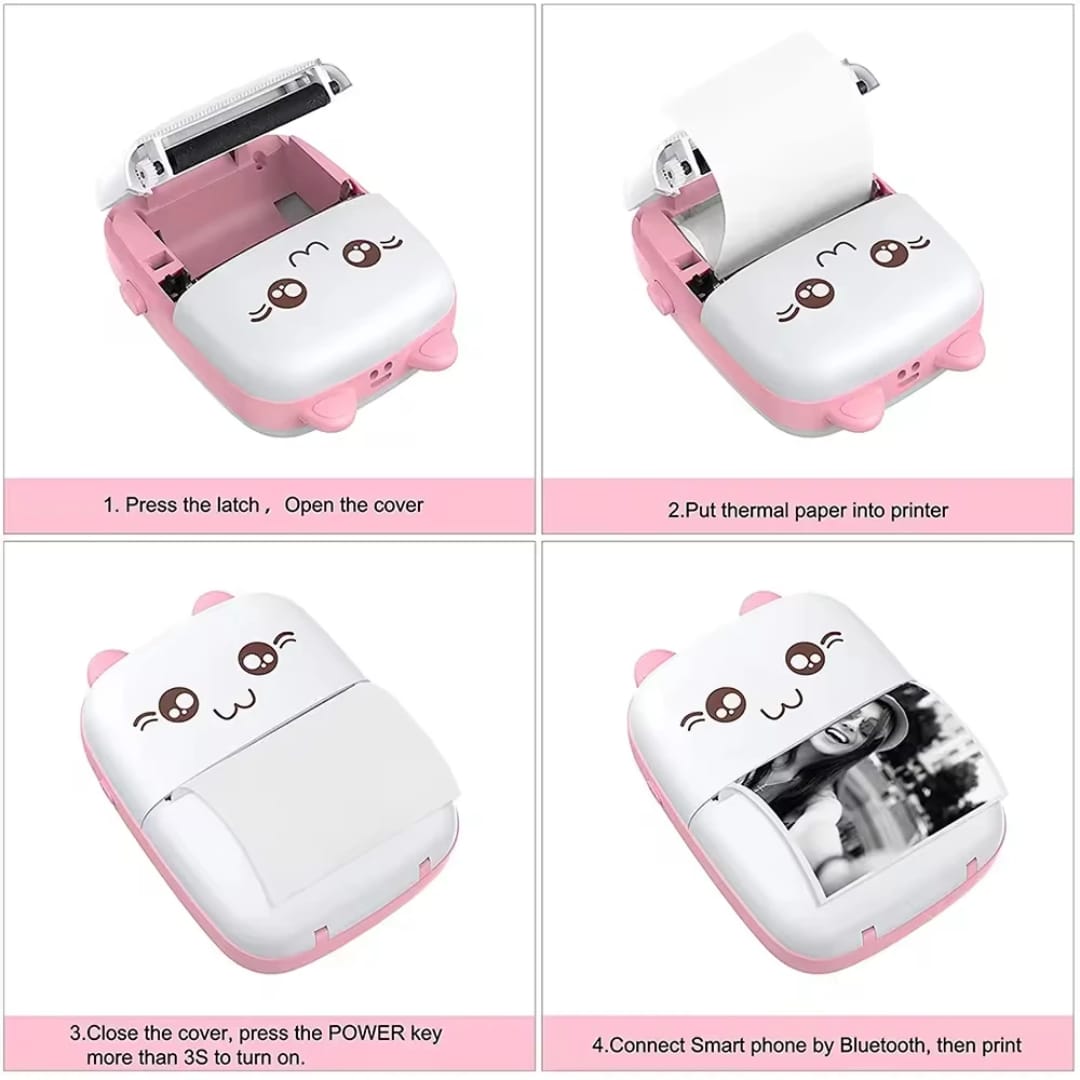 طابعة حرارية صغيرة لاسلكية بالبلوتوث من دون حبر — Wireless Bluetooth Mini Thermal Printer – Inkless