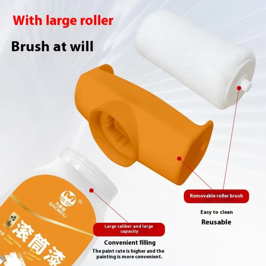 علبة دهان أبيض مع رول  – 500 غرام — Paint Roller Kit with Refillable Handle – 500 g