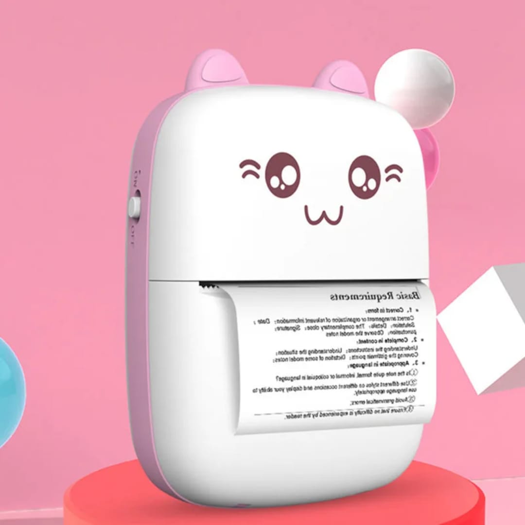 طابعة حرارية صغيرة لاسلكية بالبلوتوث من دون حبر — Wireless Bluetooth Mini Thermal Printer – Inkless