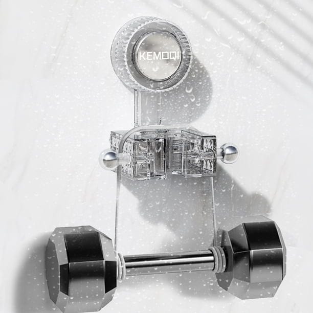 حامل دوش متحرك مع علاقتين لليفة — Adjustable Shower Head Holder with 2 Hooks