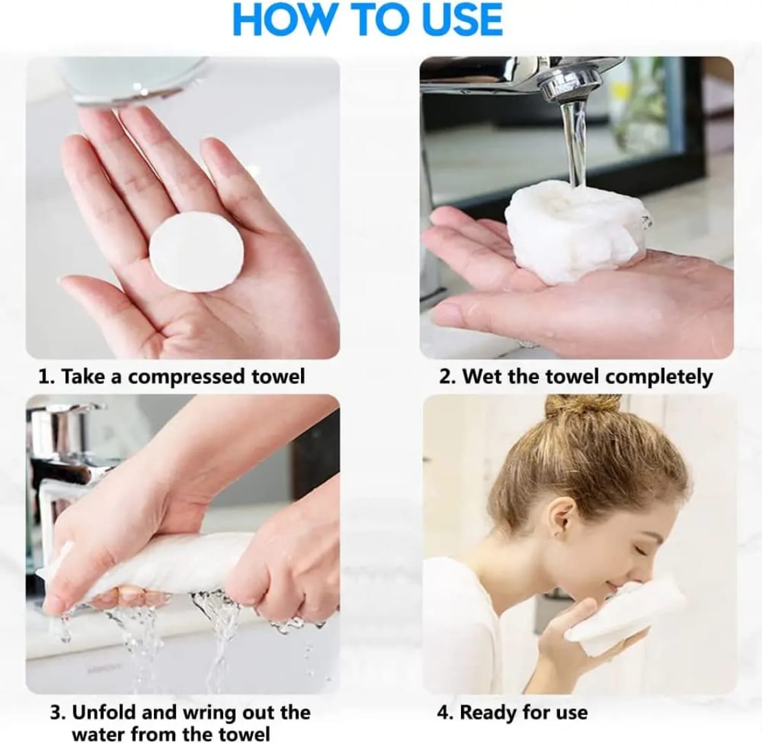 منشفة وجه مضغوطه 30 قطعه — Compressed Face Towels – 30 Pieces