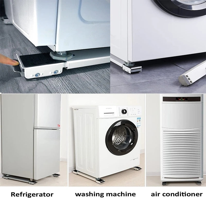 ستاند قابل للتعديل للغسالة والبراد – قطعتان 45–70 سم — 2-Piece Adjustable Appliance Moving Rollers – 45–70 cm