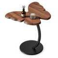 طاولة خشب جوزي شكل فراشة عمود حديد - Walnut Butterfly-Shaped Side Table with Metal Stand