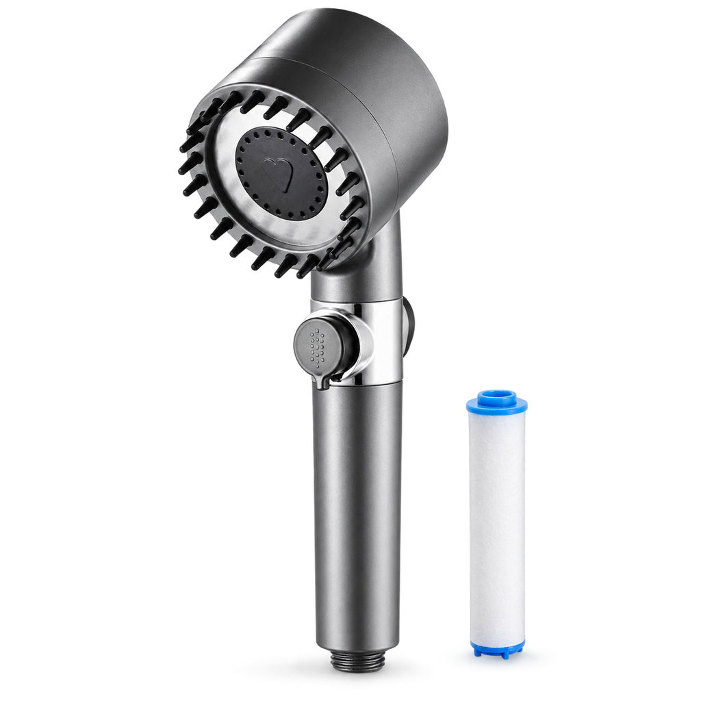 مسكة دوش مع فلتر متعدد لتوزيع الماء والضغط - Multi-Mode Filtered Handheld Shower Head