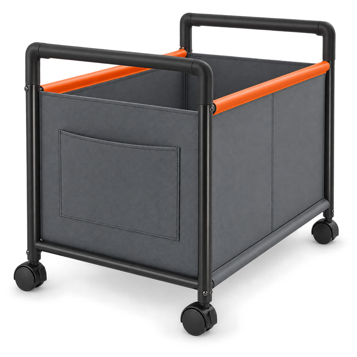 ستاند معدن متحرك مع سلة قماش لتخزين الأغراض - Rolling Metal Storage Cart with Fabric Basket