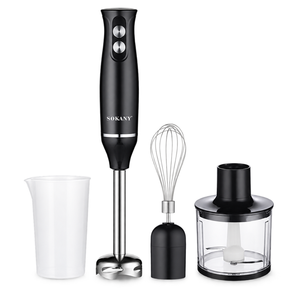 خفاقة يد كهربائية مع جرن وسكتين 4 في 1 - Sokany 4-in-1 Hand Blender Set