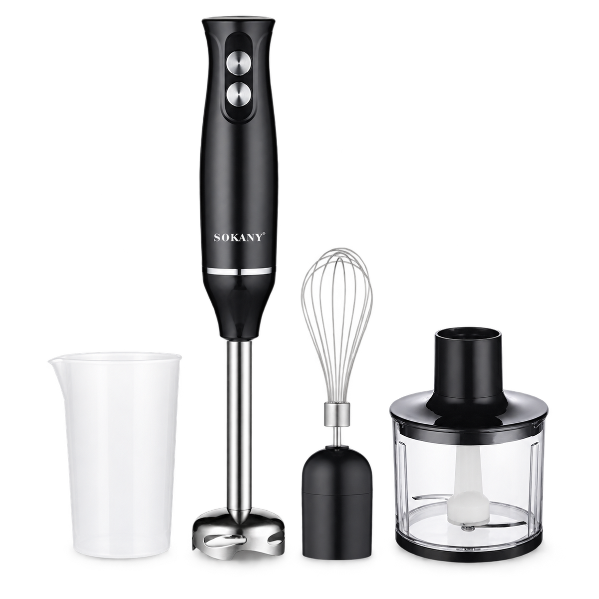 خفاقة يد كهربائية مع جرن وسكتين 4 في 1 - Sokany 4-in-1 Hand Blender Set