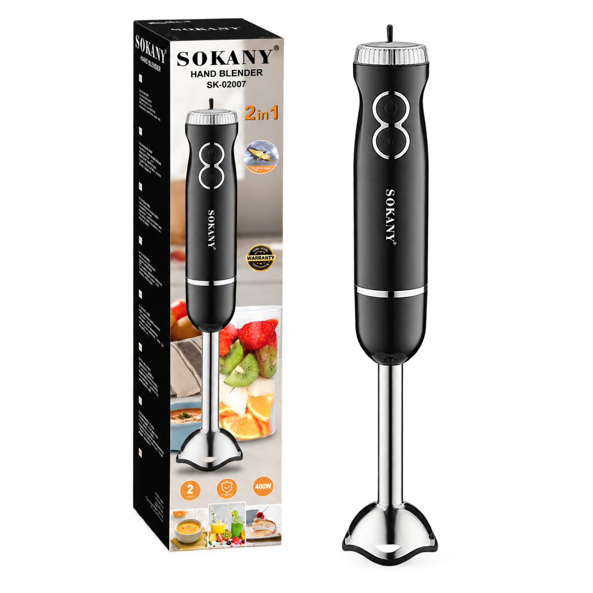 خفاقة يد كهربائية سرعتين - Sokany 2-Speed Hand Blender