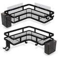 ستاند تعليق زاوية معدن عدد 2 تلزيق - 2-Piece Adhesive Metal Corner Shower Caddy