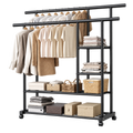 تعليقة ملابس دوبل مع رفوف - Double Clothes Rack with Shelves
