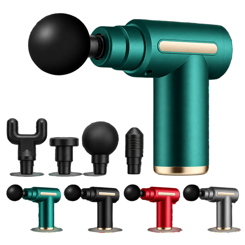 جهاز مساج 4 رؤوس 6 سرعات - 6-Speed Massage Gun with 4 Heads
