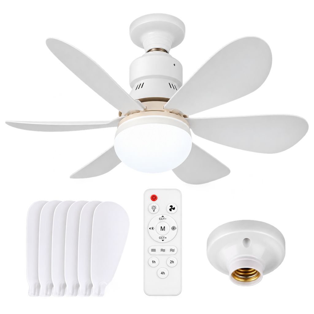 مروحة سقف 6 شفرات 40 واط مع 3 ألوان إضاءة - 6-Blade 40W Ceiling Fan with 3-Color LED Light