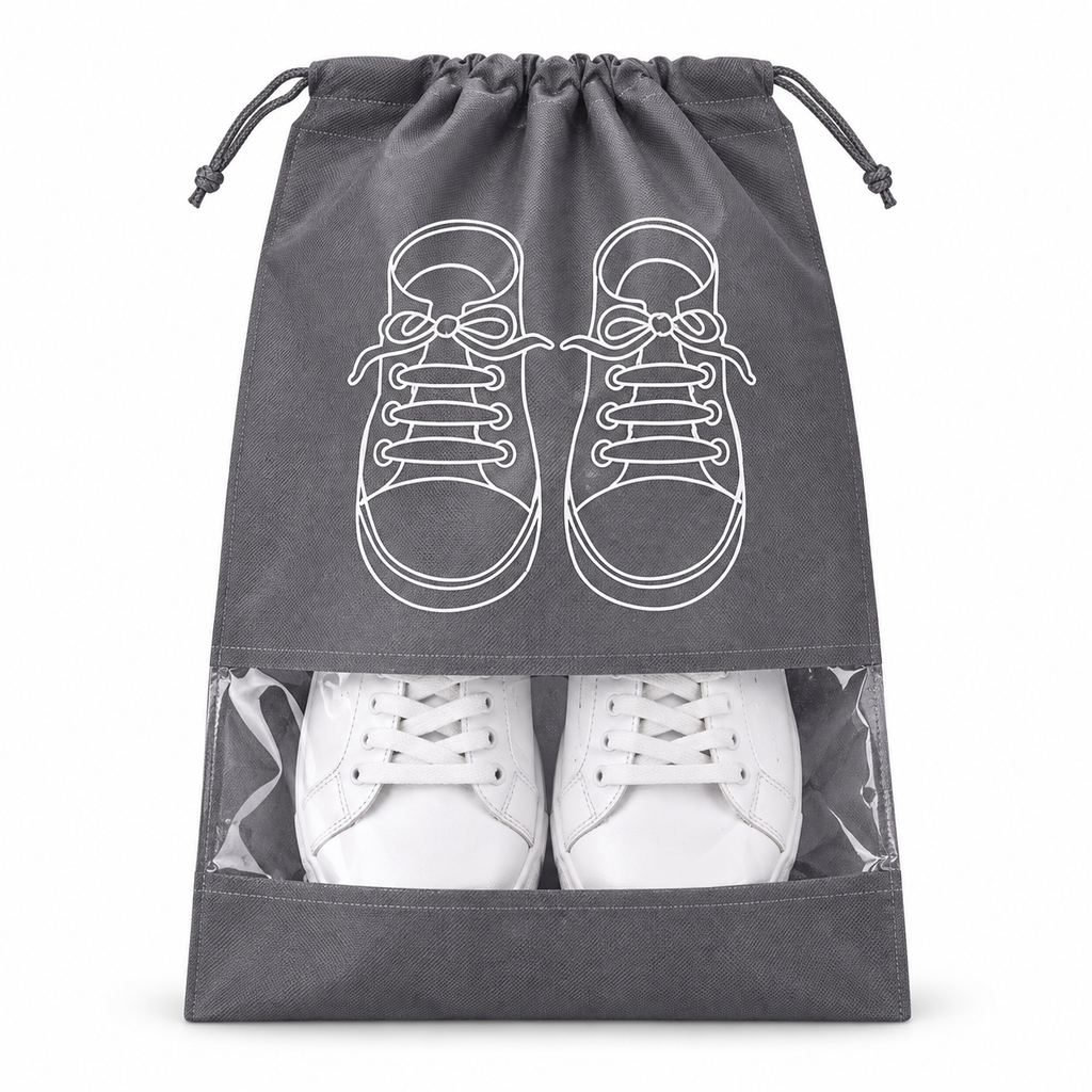 كيس أحذية قماش مع ربطة - Fabric Shoe Storage Bag with Drawstring