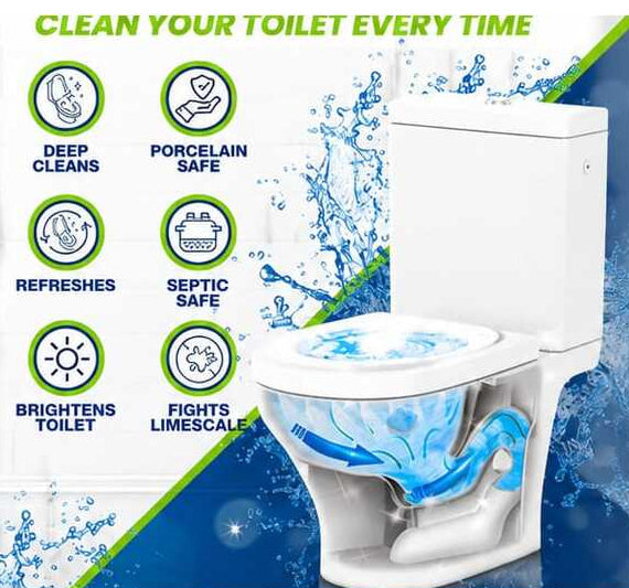 أقراص تنظيف المرحاض الفوّارة 12 حبة — Effervescent Toilet Cleaning Tablets – 12 Pieces