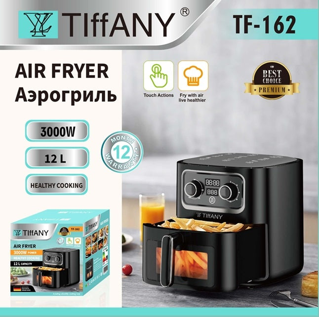 قلاية هوائية سعة 12 لتر بقوة 3000 واط — 12L Air Fryer – 3000W