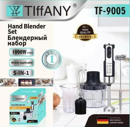 طقم خلاط يدوي 5 في 1 بقوة 1000 واط من - TIFFANY 5-in-1 Hand Blender Set – 1000W
