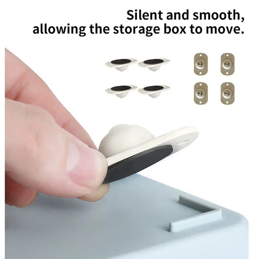 طقم دواليب لاصقة متحركة 360° متعددة الاستخدام – 4 قطع — 360° Self-Adhesive Caster Wheels – 4 Pieces