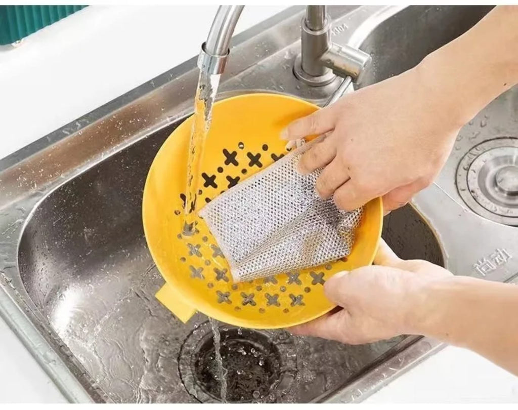 سيف جلى طبقتين لجلي وتنظيف الأواني – 3 قطع — Double-Layer Dish Scrub Sponges – 3 Pieces