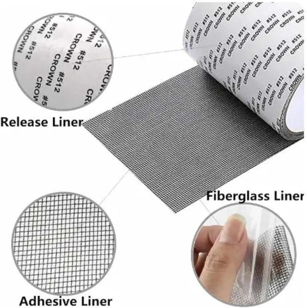 تلزيق منخل 195 × 5 سم — Self-Adhesive Screen Repair Tape – 195 × 5 cm