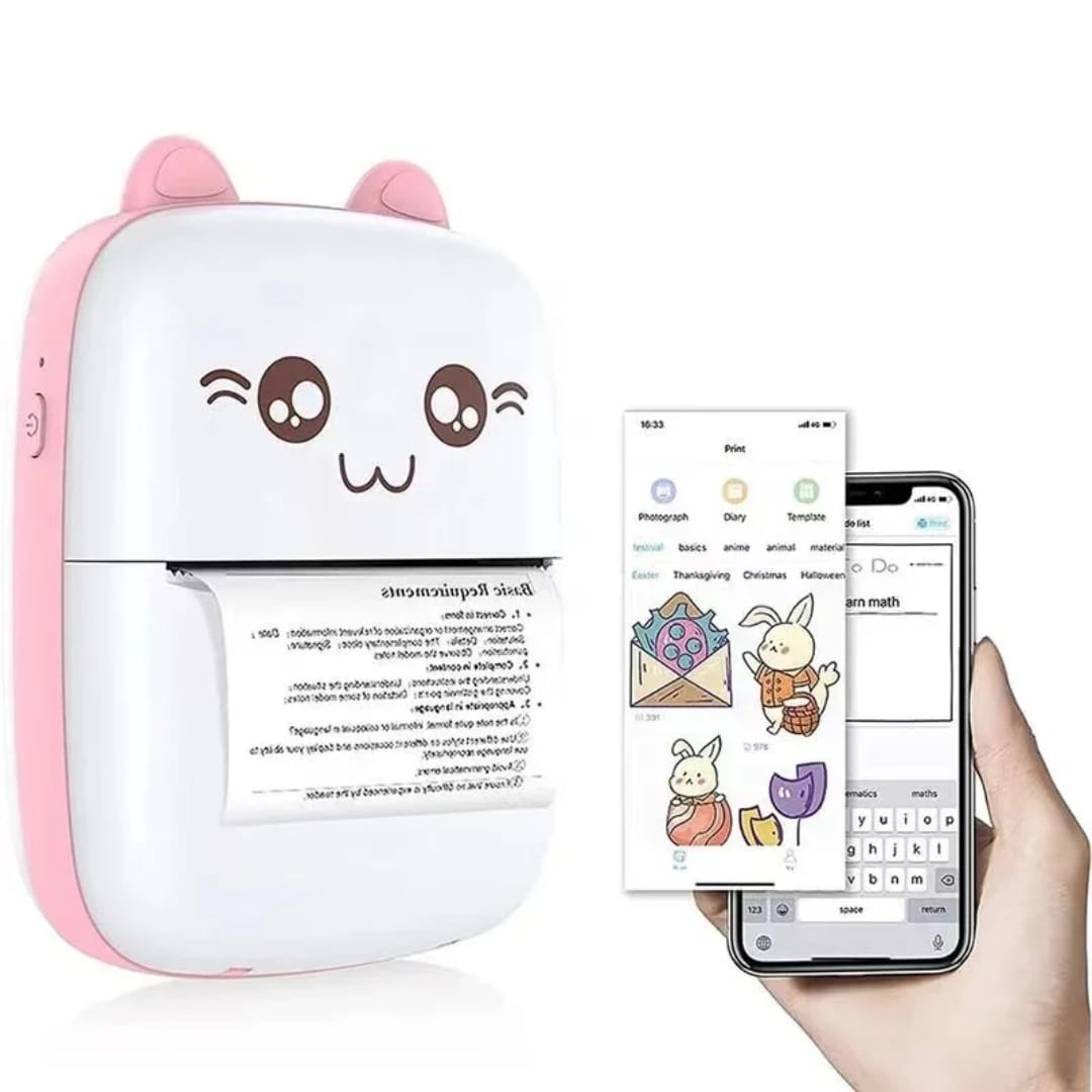 طابعة حرارية صغيرة لاسلكية بالبلوتوث من دون حبر — Wireless Bluetooth Mini Thermal Printer – Inkless