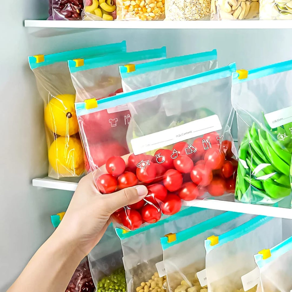 طقم أكياس نايلون بسحّاب لحفظ الطعام – 8 قطع — Zipper Food Storage Bags – 8 Pieces
