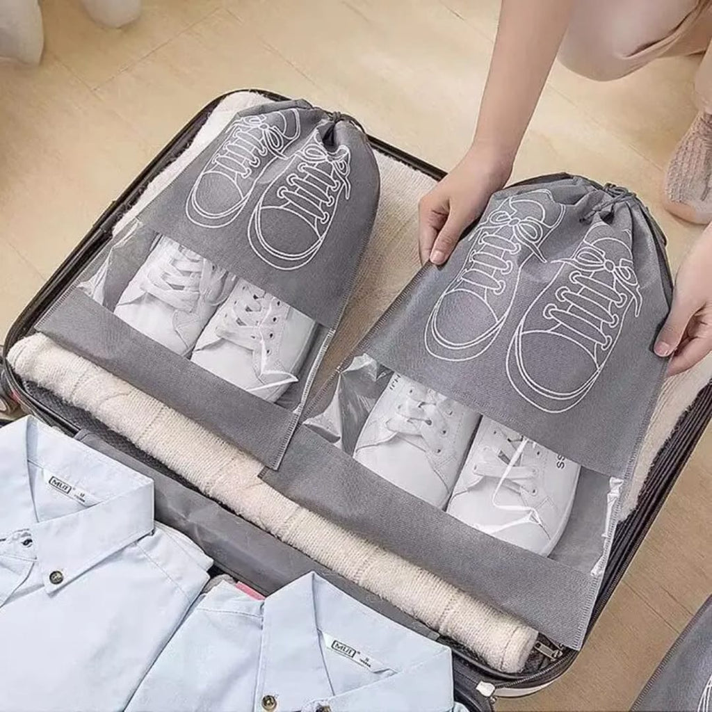 كيس أحذية قماش مع ربطة Fabric Shoe Storage Bag with Drawstring