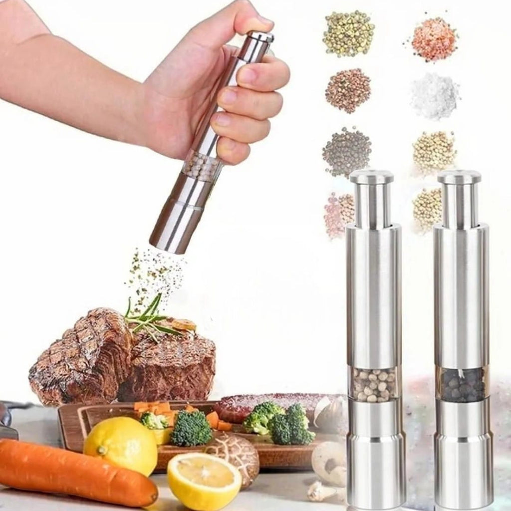 مطحنة بهارات يدوية من الستانلس ستيل — Manual Stainless Steel Spice Grinder