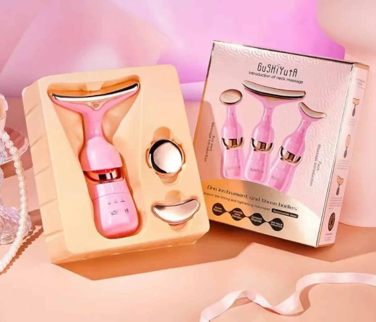 جهاز تدليك الوجه والرقبة بثلاثة رؤوس قابلة للتبديل — 3-Head Face and Neck Massager