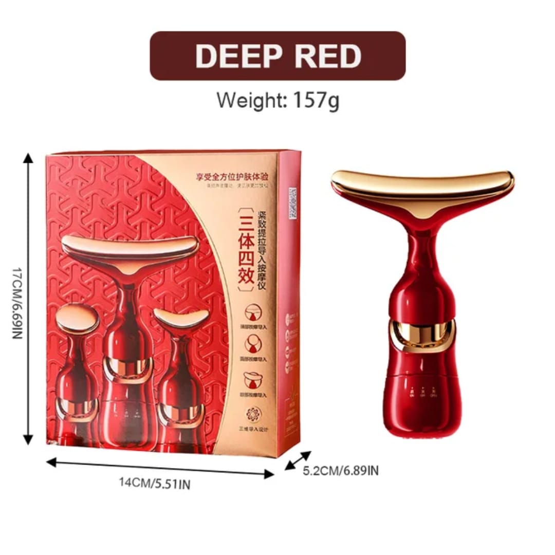 جهاز تدليك الوجه والرقبة بثلاثة رؤوس قابلة للتبديل — 3-Head Face and Neck Massager