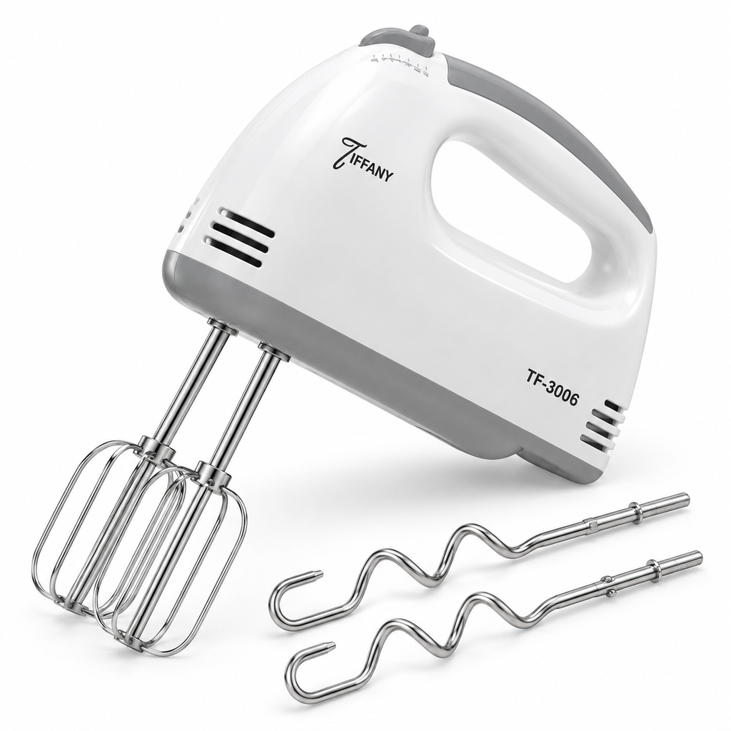 خلاط يدوي كهربائي بقوة 400 واط مع 4 ملحقات — TIFFANY Electric Hand Mixer – 400W with 4 Attachments