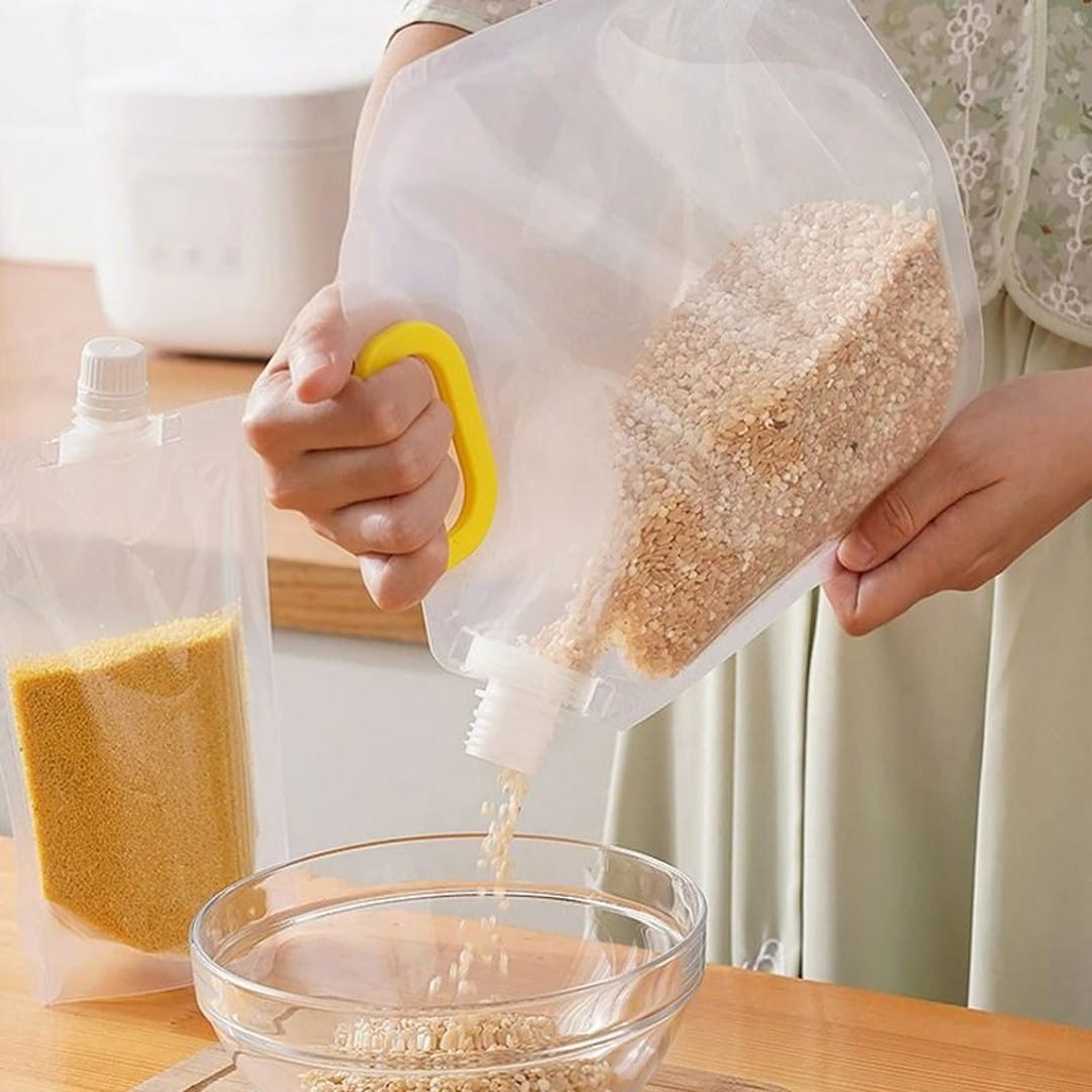 كيس حفظ الحبوب مع فوهة سكب 1.35 كغ — Grain Storage Bag with Pour Spout – 1.35 kg