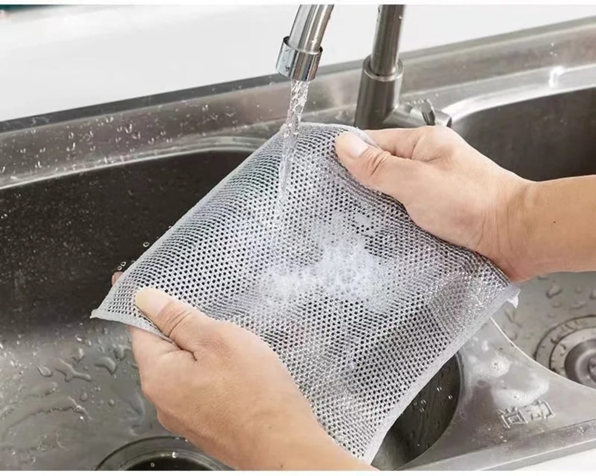 سيف جلى طبقتين لجلي وتنظيف الأواني – 3 قطع — Double-Layer Dish Scrub Sponges – 3 Pieces