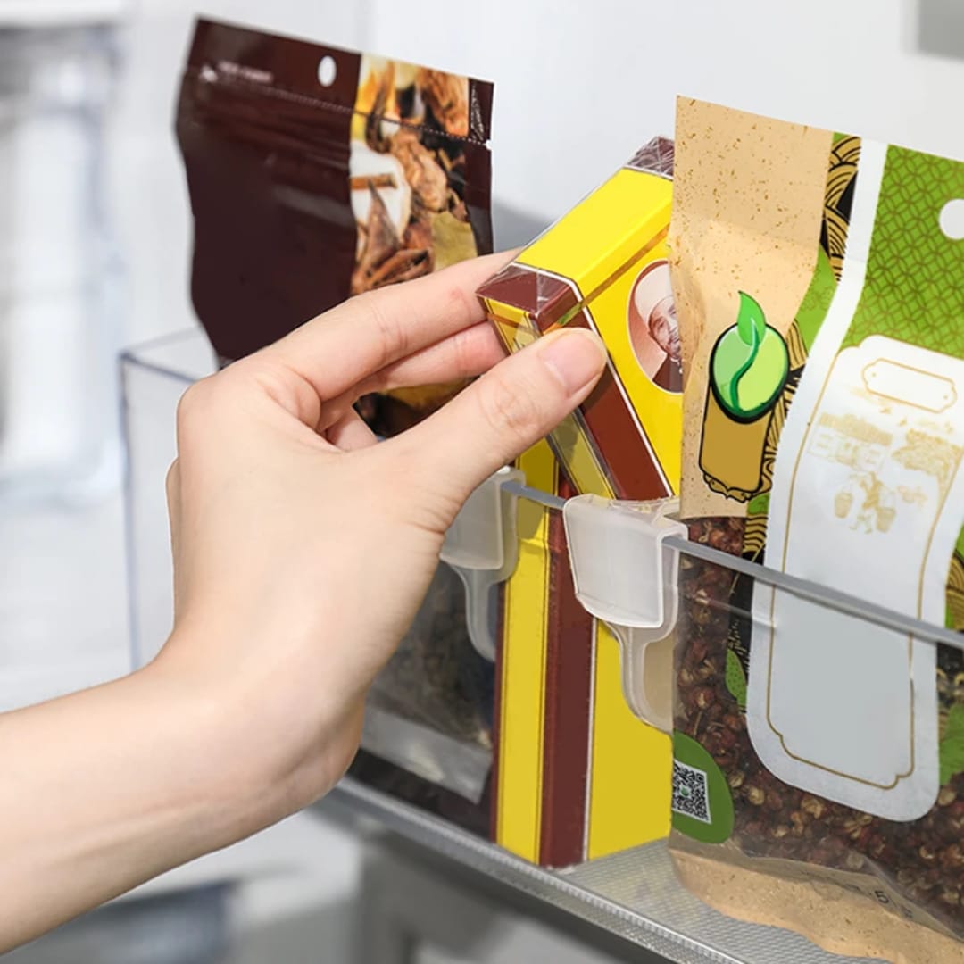 فواصل بلاستيك قابلة للتعديل لتنظيم القناني والعلب – 10 قطع — Adjustable Plastic Bottle and Can Dividers – 10 Pieces