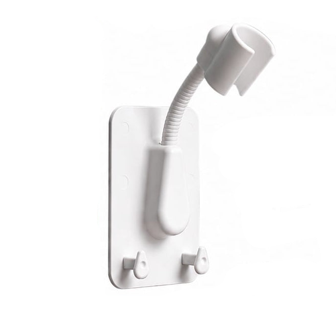 تعليقة رأس دوش تلزيق متحرك 360° مع شنكلين — 360° Adjustable Self-Adhesive Shower Head Holder with 2 Hooks